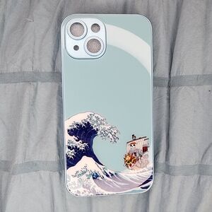Iphone 14 Artistic Phone Case with Wave Design